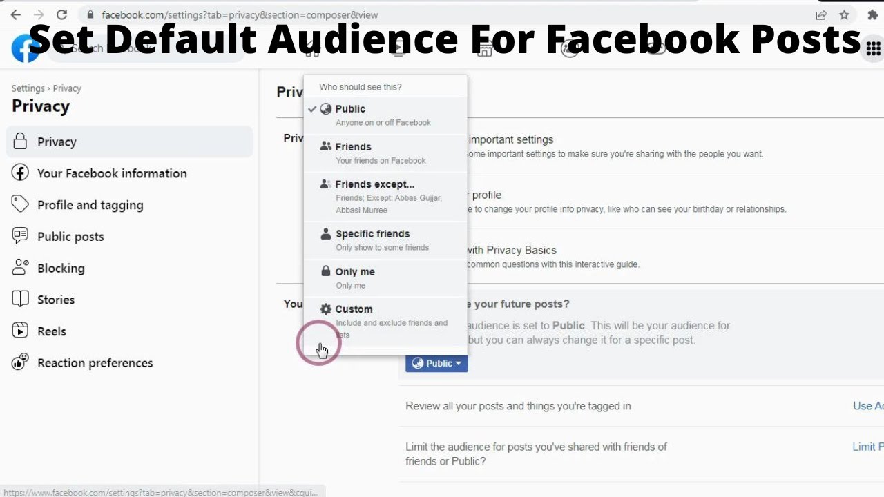 How to change audience on facebook profile pictures