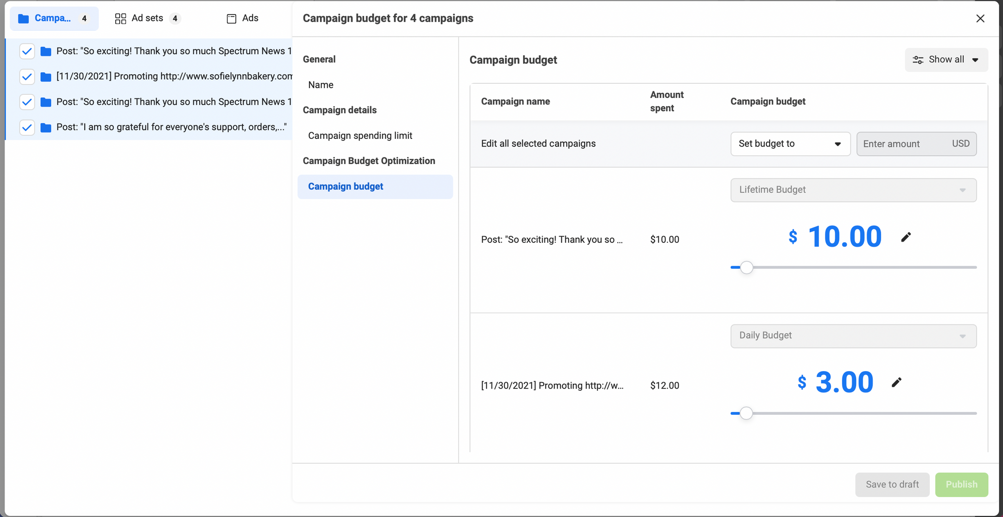 Set spending limits for new Facebook ad accounts