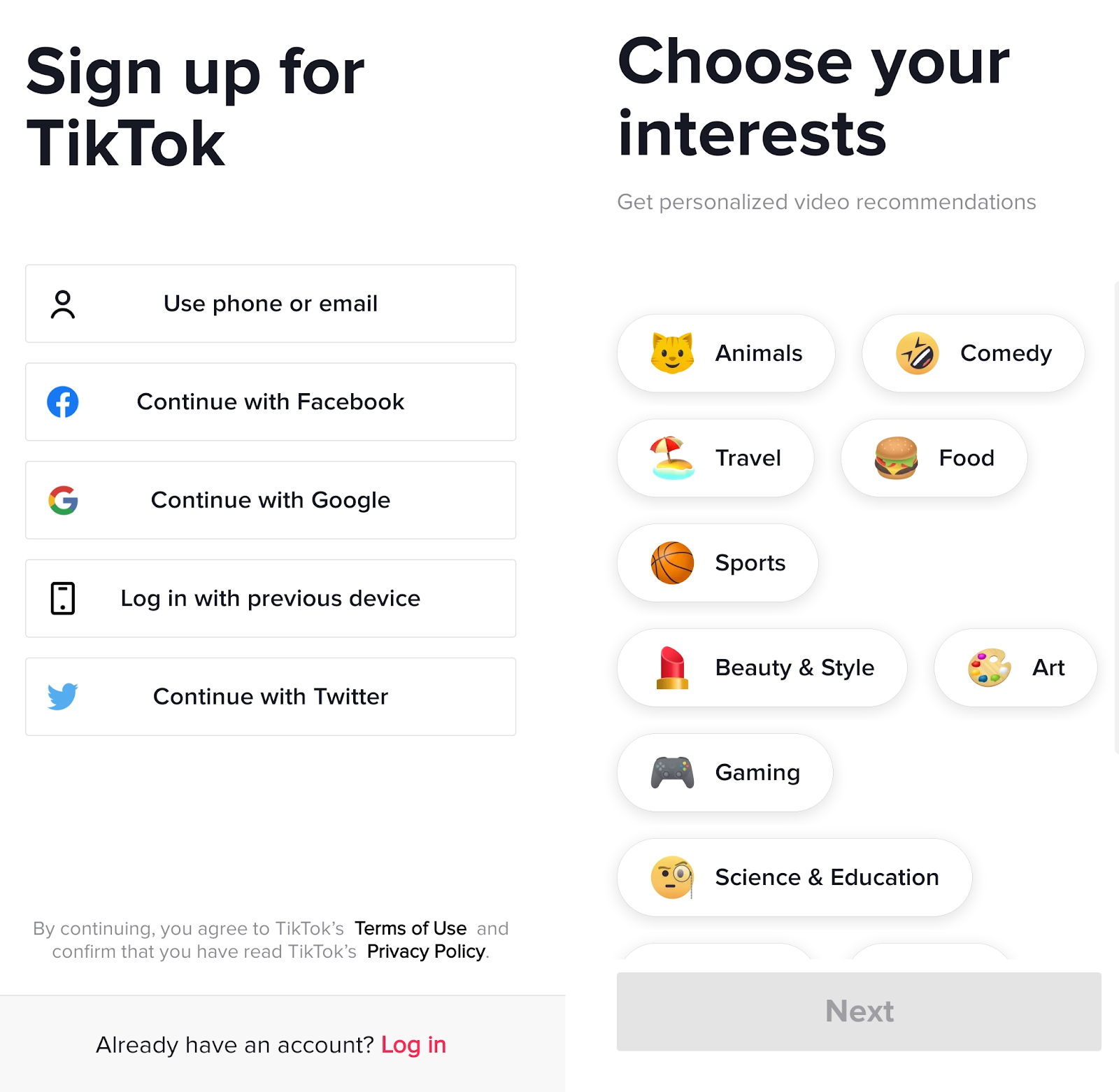 What procedures are required to create a TikTok page?