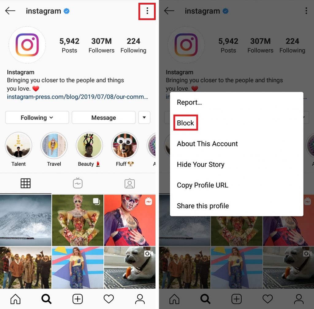 Report a post or profile on Instagram