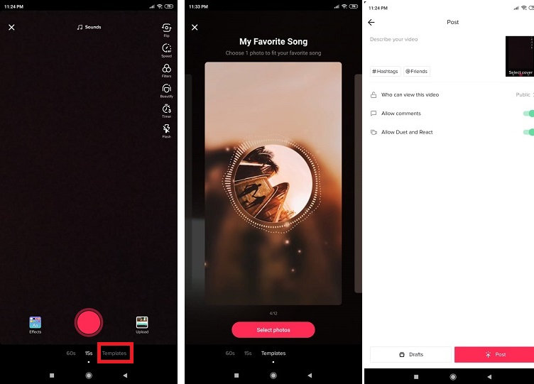 How to add photos to tiktok videos