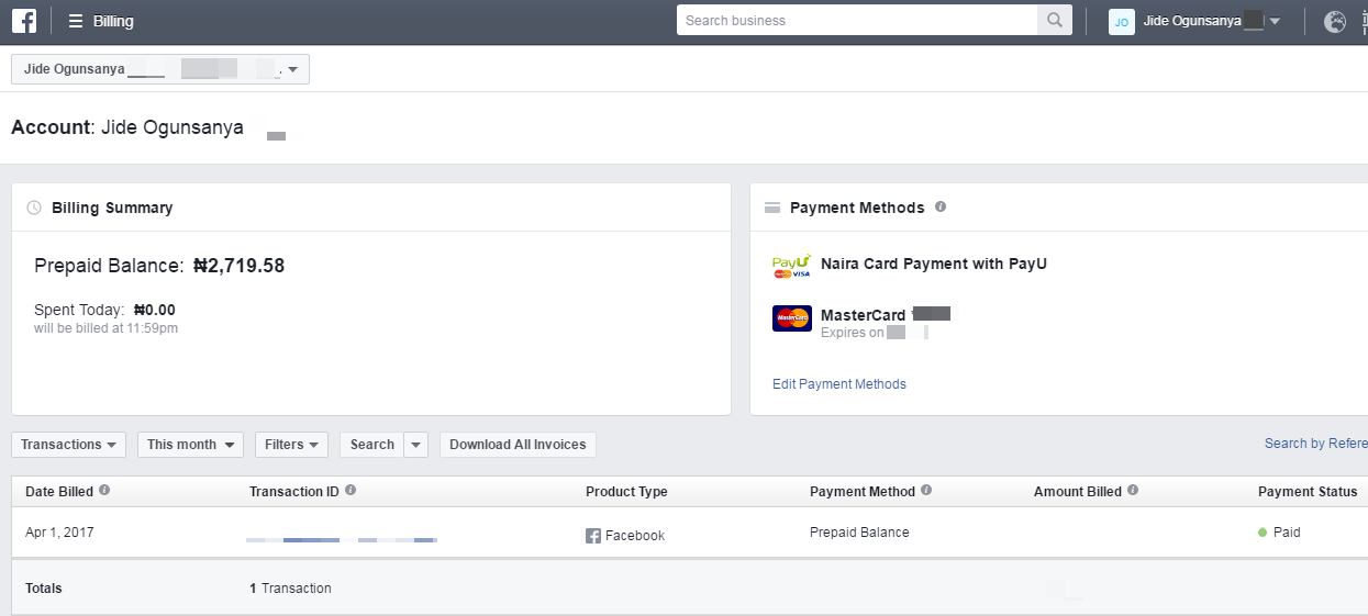 How to use prepaid balance Facebook ads