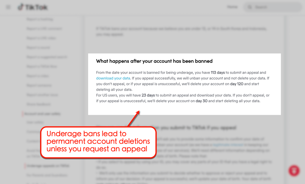 Reasons why accounts are banned on tiktok