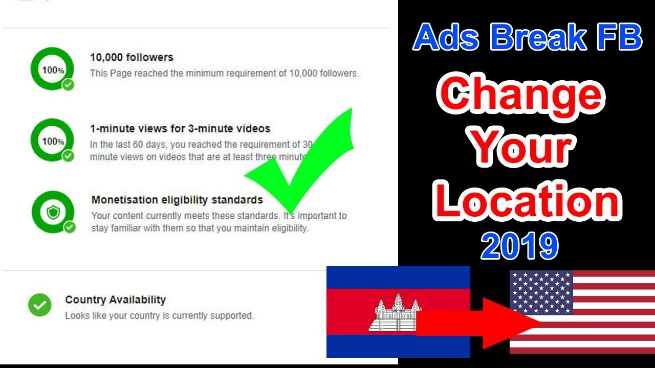 Which country is not eligible for Facebook monetization