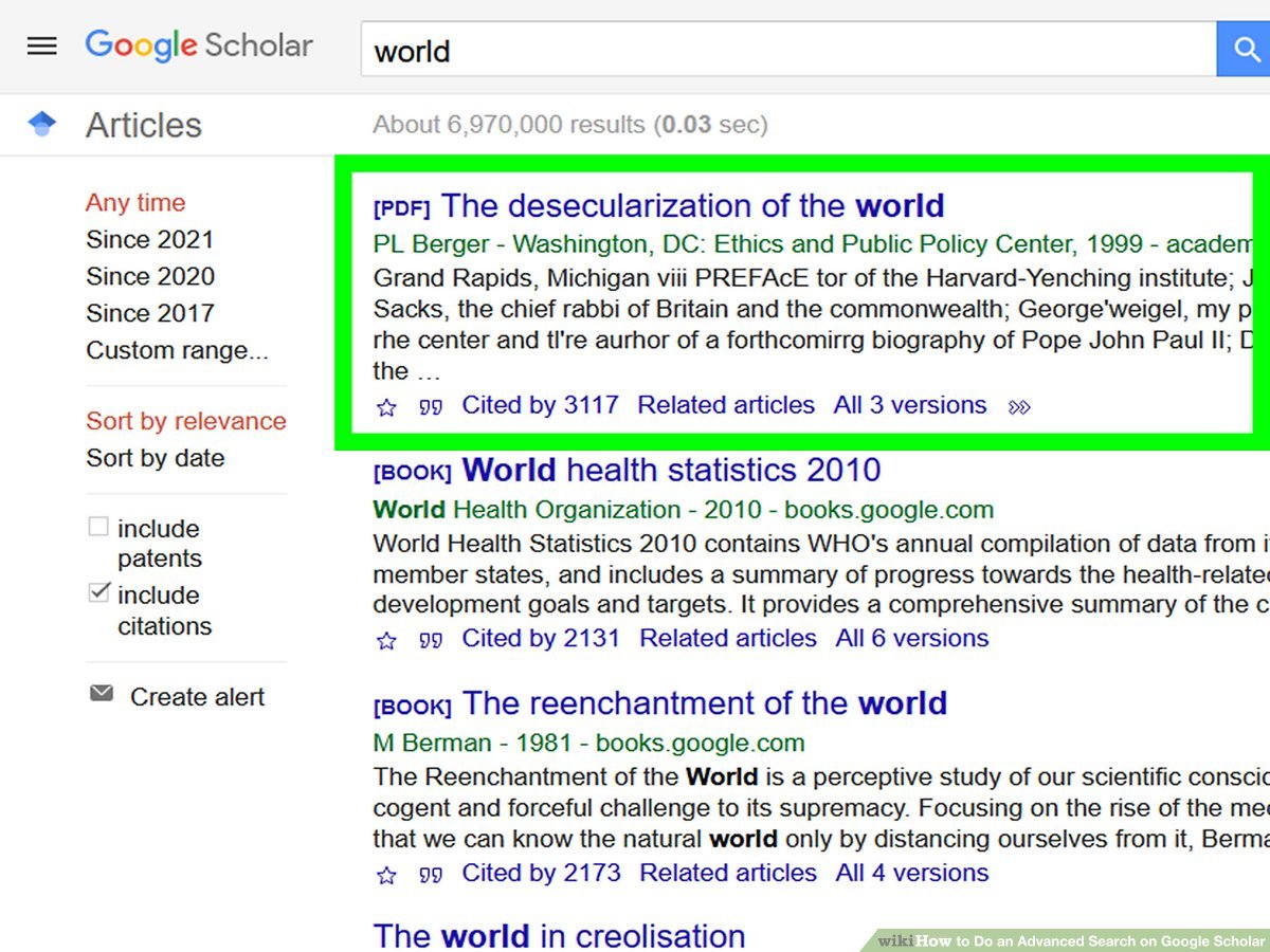 How to search keywords on Google Scholar