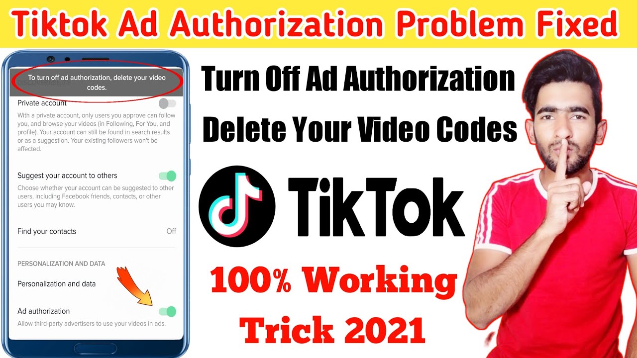 Turn off ad Authorization TikTok