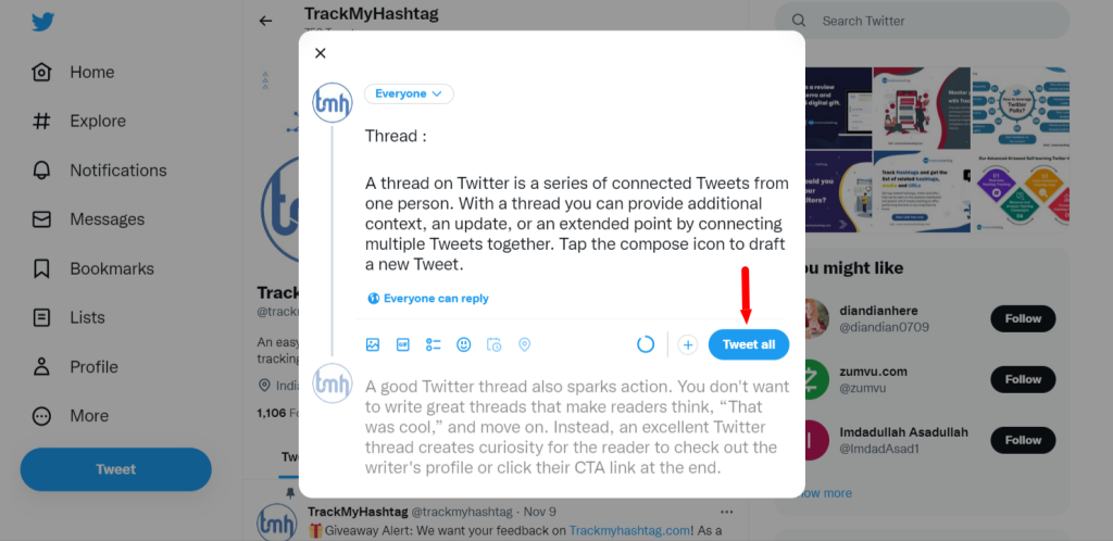 Can you promote a Twitter thread?