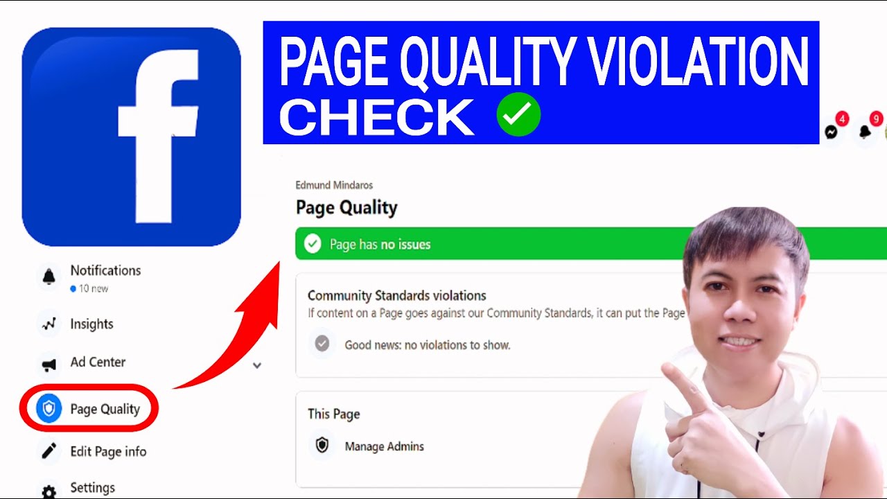 How to check violations on Facebook page