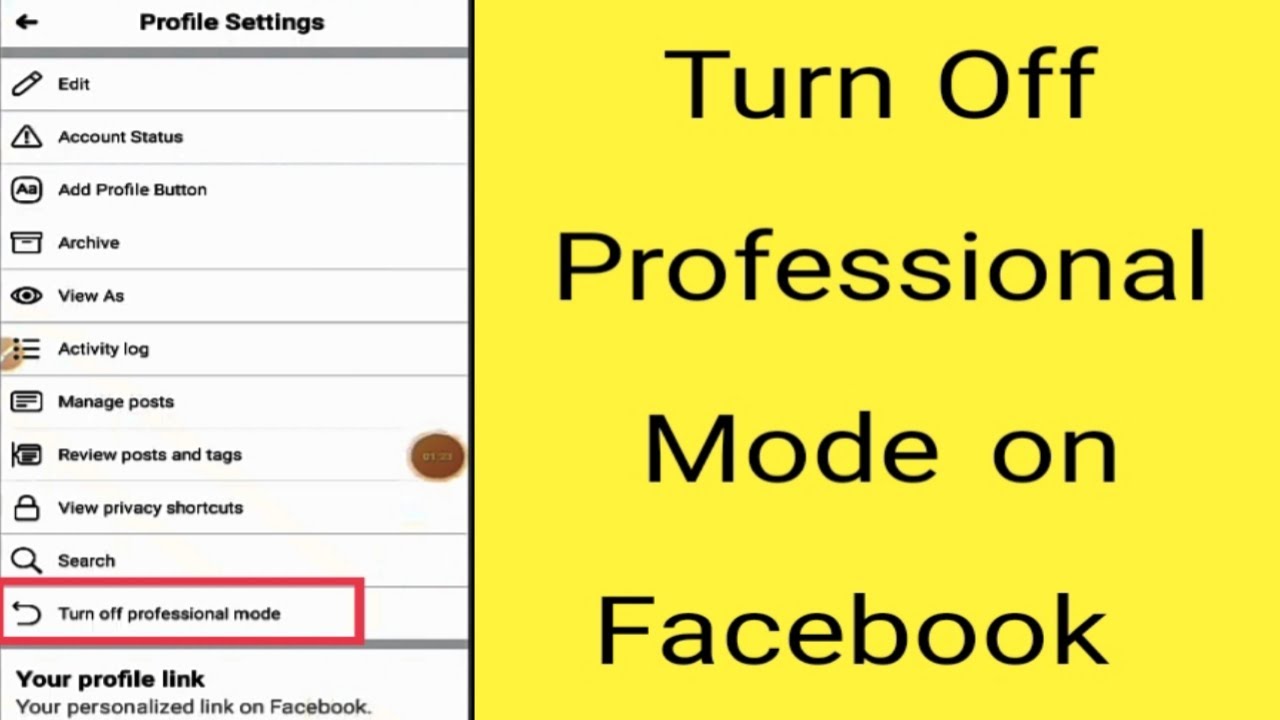 How to turn off professional mode on Facebook Page