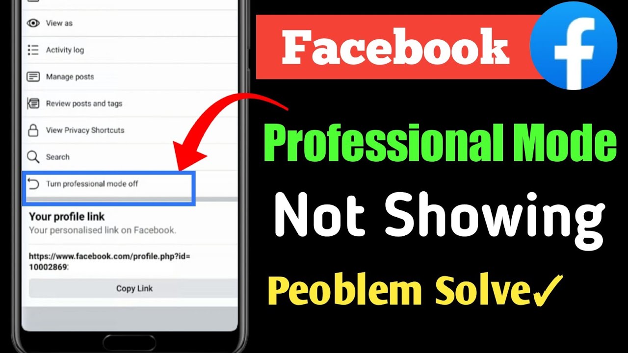 How to turn on professional mode on Facebook Mobile