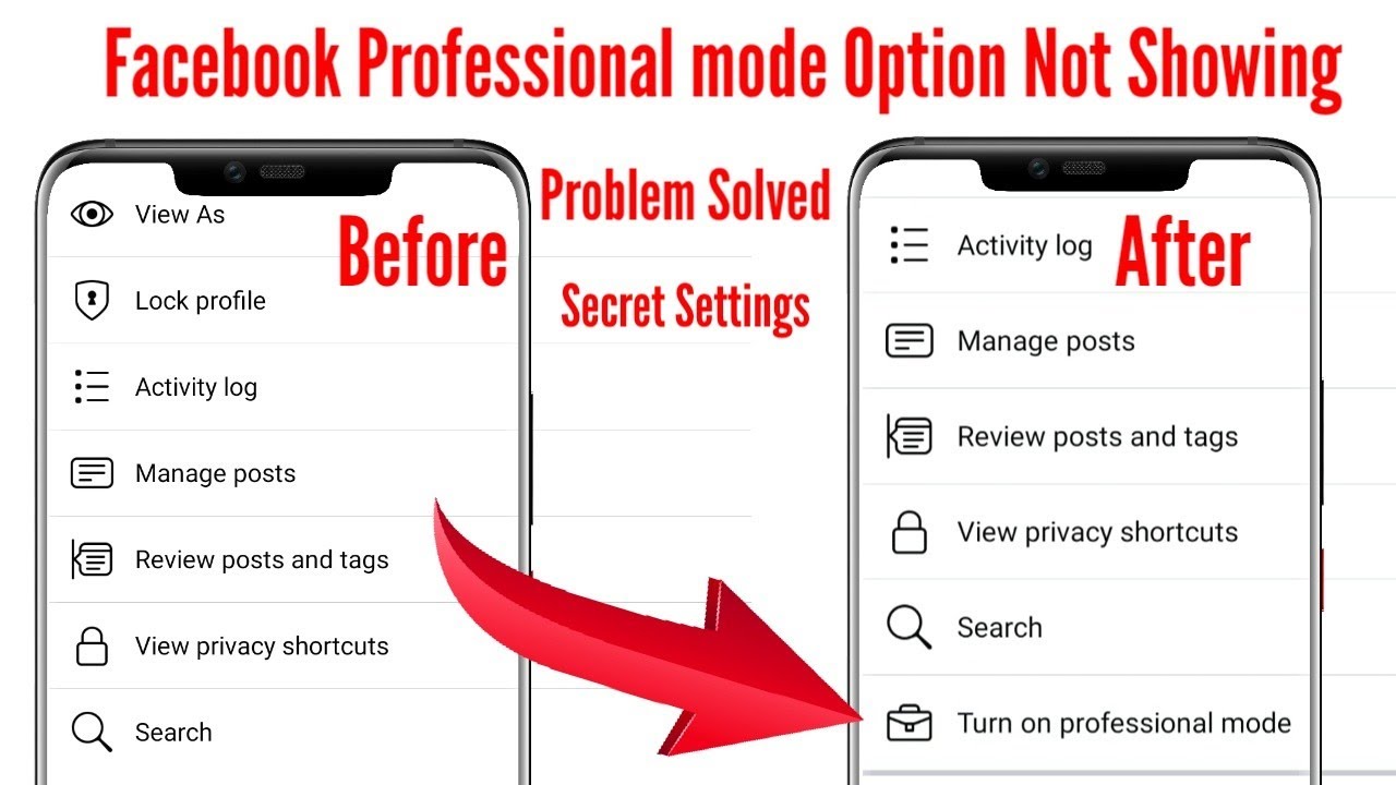 Why Facebook Professional Mode Is Not Showing
